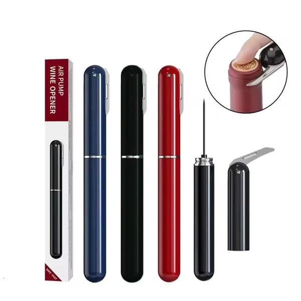 Air Pump Wine Bottle Opener Portable Pen Shape Stainless Steel Pin Pressure Red Corkscrew Kitchen Tools Bar Accessories 260508
