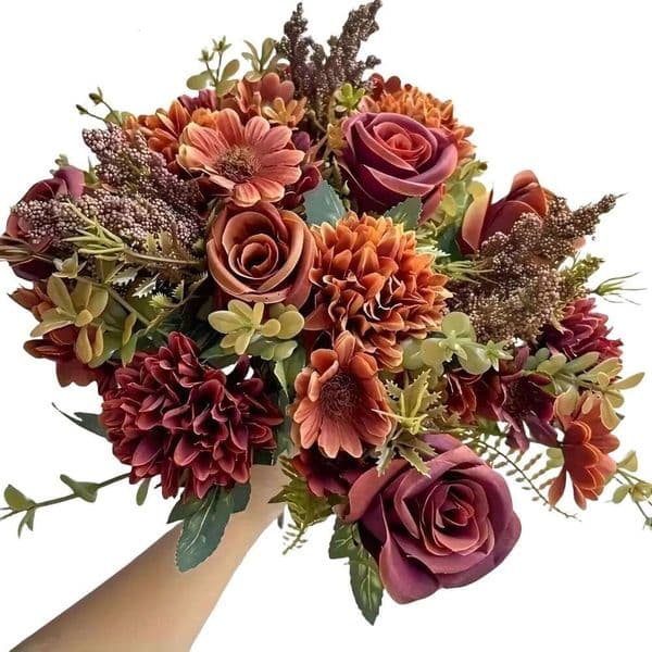 1PC simulation rose bouquet, embroidered ball, mixed plastic flowers, home, bedroom, vase decoration, outdoor garden W260513