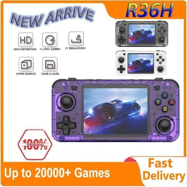 New R36H Retro Handheld Console Open-Source Linux System Classic Game Consoles 3.5 inch I Screen 64G Portable Video Player J260513