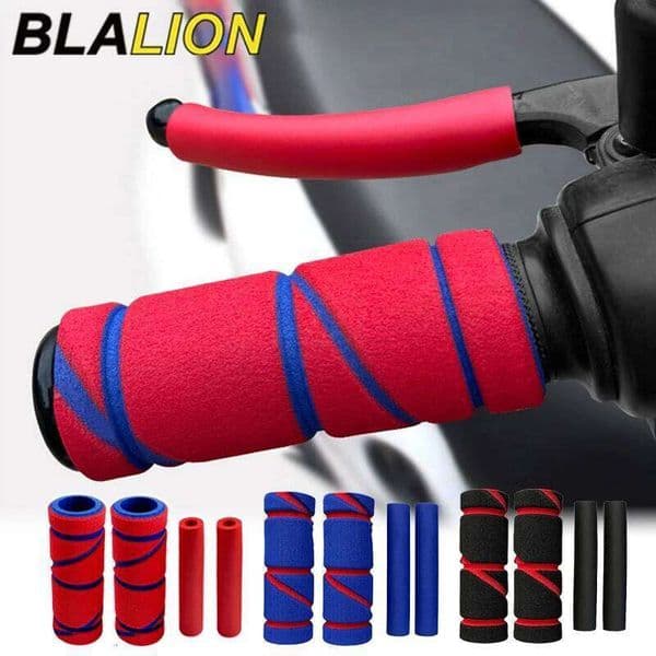 BLALION 4Pcs/set Motorcycle Handlebar Universal Handle Bar Brake Clutch Lever Soft Sponge Foam Grips Cover Moto Grip