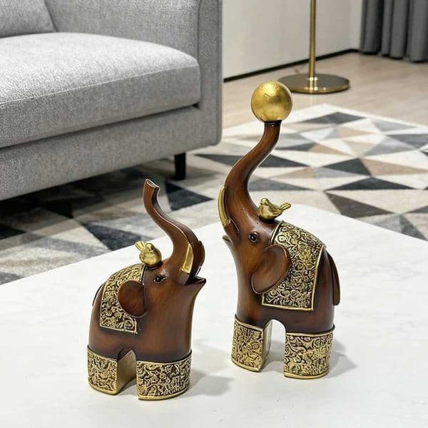 Imitation Wood Grain Animal Sculpture Creative Resin Craft Ornament for Bedroom Living Room Study Entryway Desktop Decoration T260512
