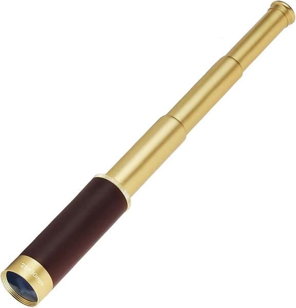 Vintage Pirate Style Monocular Telescope 25x30 Zoomable Pocket Mini Spyglass for Travel Hunting Games Watching Brass Collapsible 260512