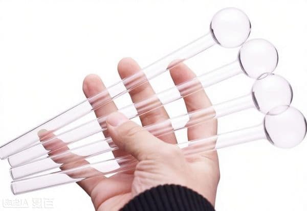 Wholesale Straight 20cm Long Clear Thick heady Glass Oil Burner Pipes 30mm Big Ball cheap Straw Tube Hand Smoking Pipes Popular Sale
