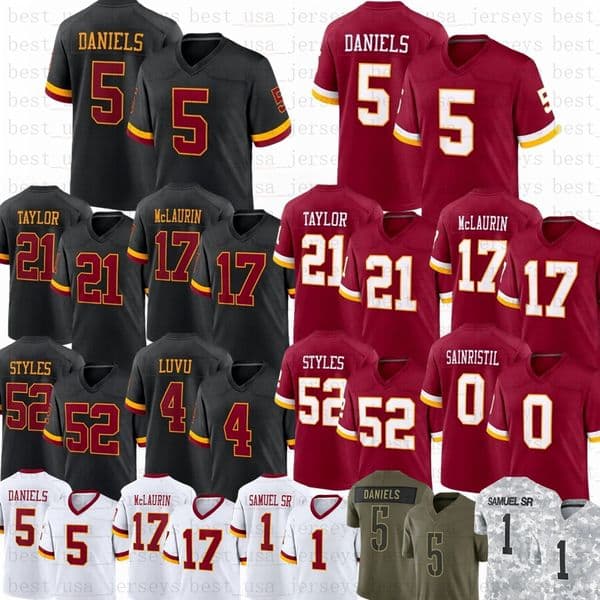 2026 New Jayden Daniels Football Jersey Deebo Samuel Sr 17 Terry McLaurin Wagner Brian Robinson Jr Sean Taylor Jerseys Styles