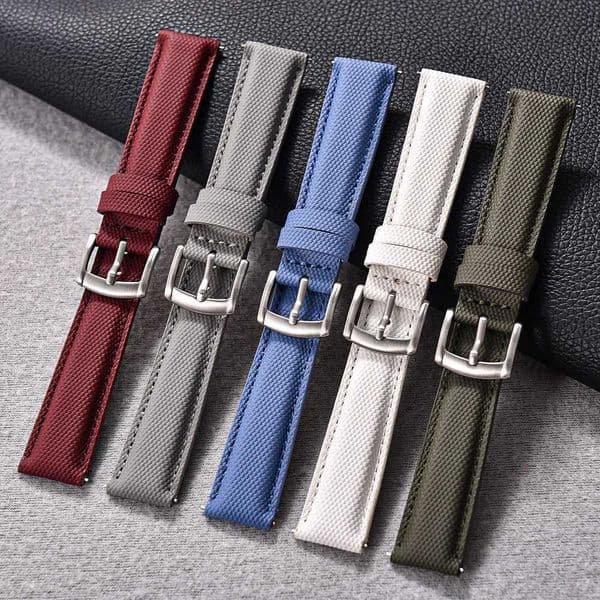 NATOBELT Sailcloth Watch Strap 18mm 19mm 20mm 22mm PVC Watch Strap Nylon Watchband Quick Release Sport Wristband AccessoriesJ260514