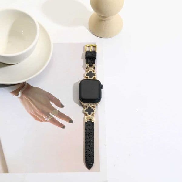 Four-leaf Crocodile Leather Strap Cpatible with Watch 38-49mm for IWatch Series tra SE 1-9J260514