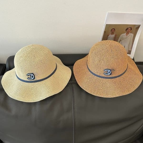 Designer Hat Women's Wide Brim Straw Sun Hat Beach Hat Spring Hat Embroidered Detail Dome Cap for Summer Beach Daily Wear