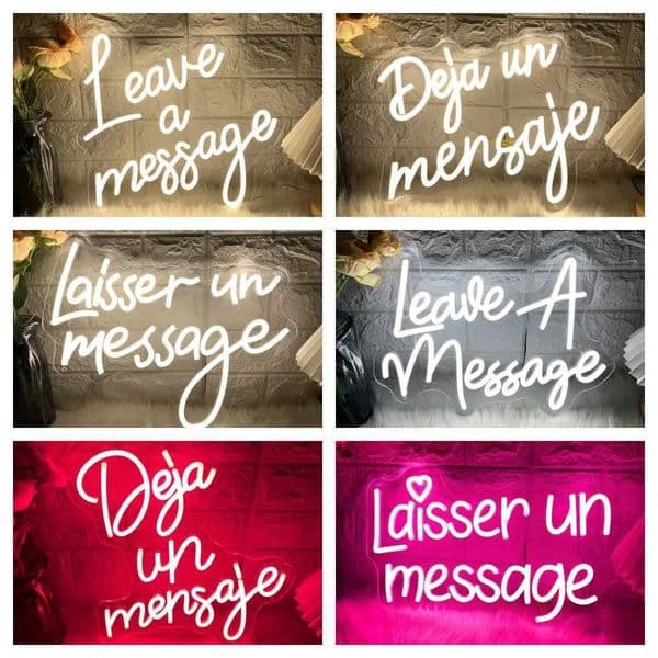 Led Leave A Message Neon Sign Bedroom Party Wall Decor Laisser un message Neon Lights USB Wedding Coffee Bar Decoeation Signs X260514