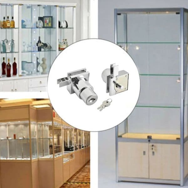 Luxury Designer Decor New Slide Showcase Display Cabinet Sliding Door Lock With 2Pcs Key For 5-8Mm Glass room Furniture Hardware Accessoires 14