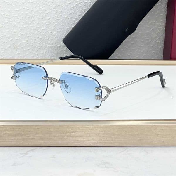 Cheap Designer glasses Frameless Sunglasses Mens Fashionable Color-Changing Glasses Womens High-Quality Sunglasses