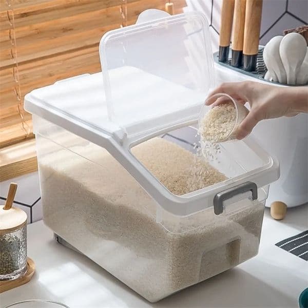 Luxury Designer Decor Storage Bottles Jars 10Kg Rice Box Grain Container Dispenser Cereals Bucket Coffee Bean Pet Food room Jar Kitchen Orga 16