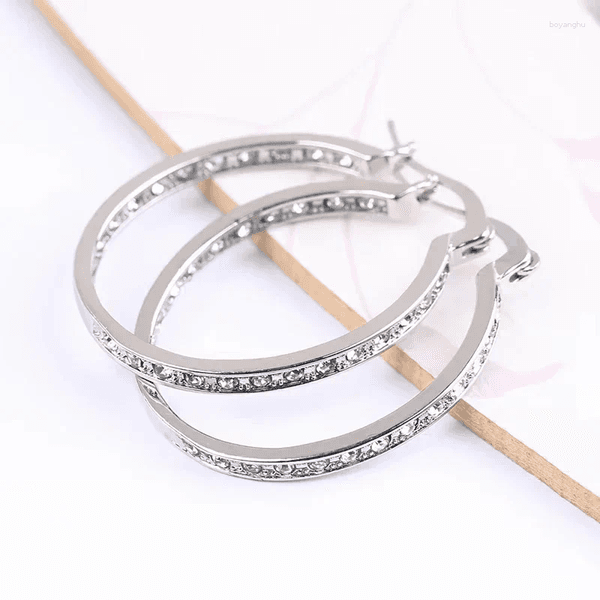 Dangle Earrings Huaya Women's Full Paved Brilliant Zircon Circle Shape Delicate Party Personality Accessories Trend Tide