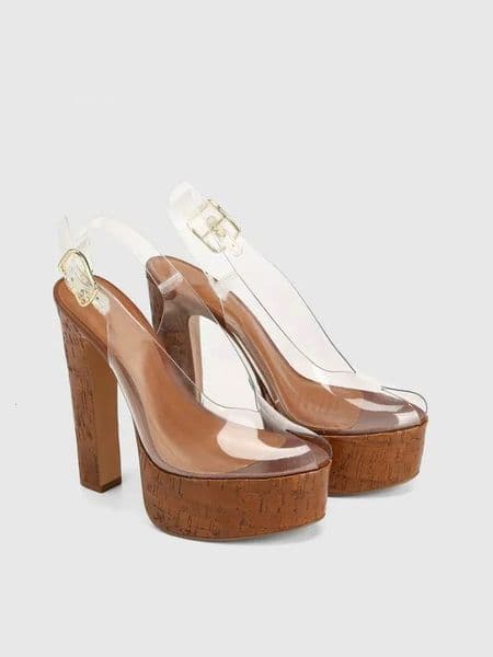 Summer Thick Soled High-heeled Womens Sandals Fashionable Plus Size Womens Sizes 34-43 Plus Size Thick Heel High Sandals 260514