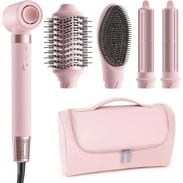 5-in-1 Hot Air Styler: High-Speed Dryer, Volumizing Brush & Auto Curlers, Frizz-Free, No Heat Damage, Travel Bag Included J260514