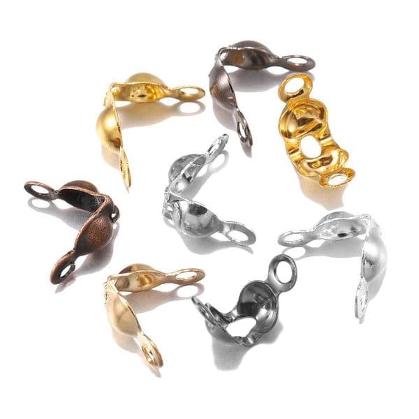 100-200Pcs Clasp Fitting 4*7Mm Ball Chain Calotte End Crimps Beads Connector Components For DIY Jewelry Making Supplie