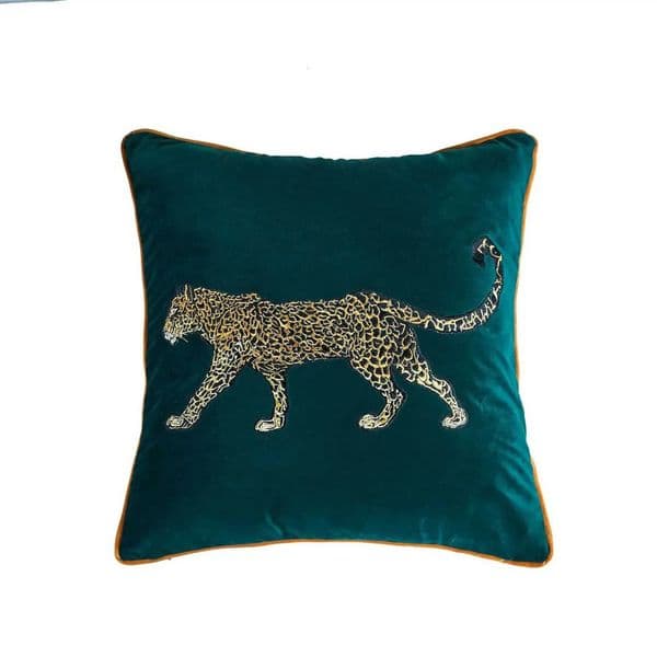 Luxury Designer Decor S Luxury Green Sofa Decorative Cover Golden Leopard Embroidery Velvet room Cushion 35X50 Home Floor Seat Chair Decorat 12