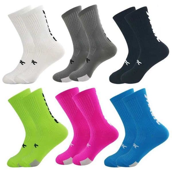 5 Pairs Cycling Socks Men Bicycle Sport Running Bike Socks Mid Tube Compression Outdoor Racing MTB Road Bike Socks Breathable L260514
