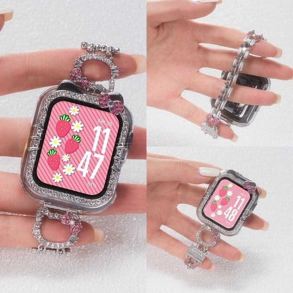 Bling Cartoon caseStrap for Watch 10 42mm 46mm cover bumper for Iwatch ultra 9 8 7 6 5 44mm 40mm 41mm 45mm Protector Belt X260514