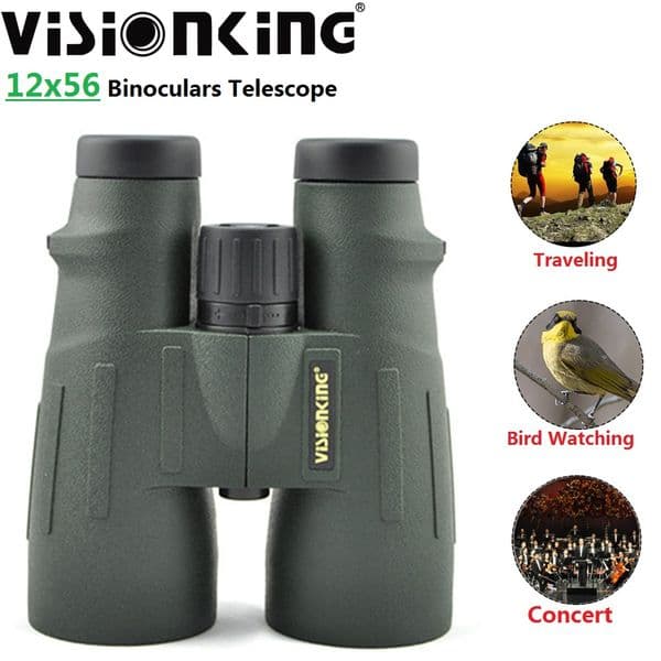 Visionking Heavy 12x56 Binoculars Professional Waterproof Fogproof Phyglass Long Range Outdoor Birdwatching Camping Travel Equipment BAK-4 Telescope