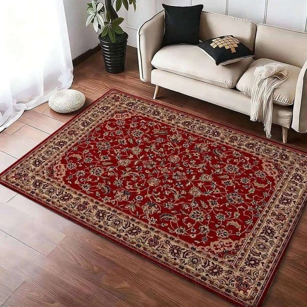 Mysterious Red Persian Carpet Floor Cozy Flannel Soft Thick Non-Slip Mat For Living Room Bedroom Kitchen Decor Rugs W260514
