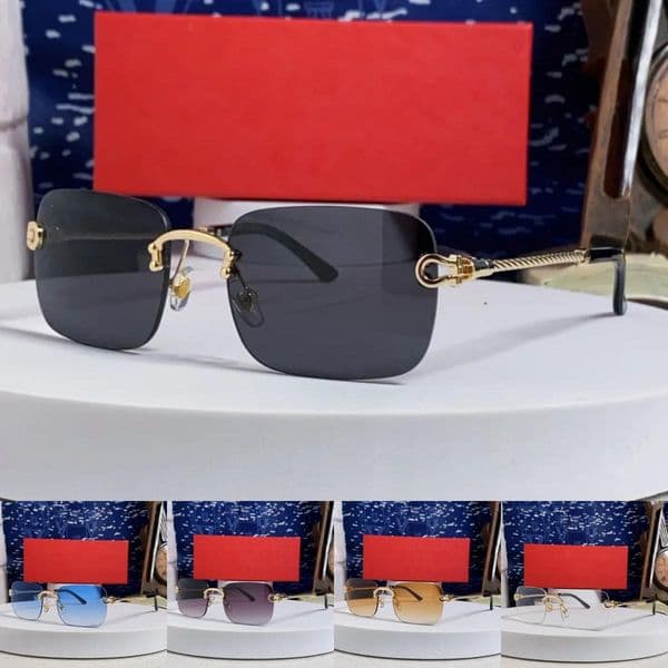 Mens Sunglasess Designer Sun glasses Women Eyewear Frame Goggle Frameless Adumbral Outdoor Glasses Retro Vintage Shades UV400 protection glasses occhiali da sole