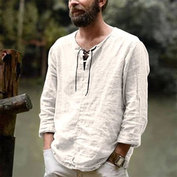 Mens Casual Blouse Cotton Linen Shirt Loose Tops Short Sleeve Tee Shirt Spring Autumn Summer Casual Handsome Men Shirt 260512