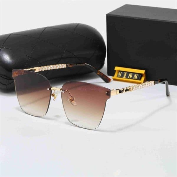designer cc sunglasses women channels Fashionable sunglasses with pearl temples UV protection essential for women on trips