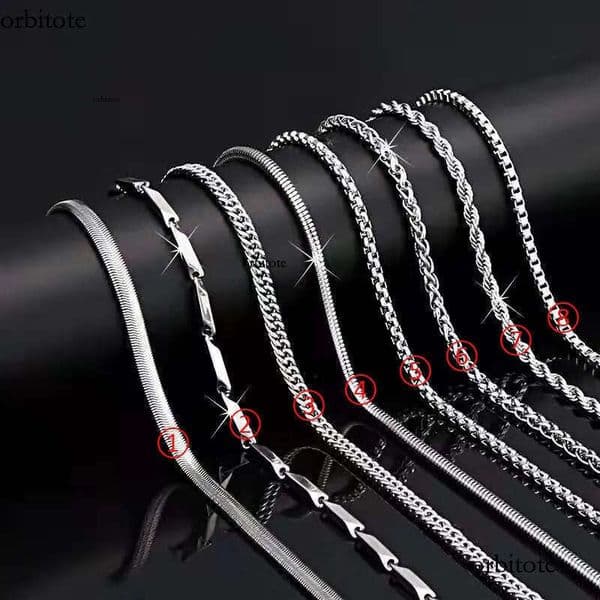 Men's Titanium Box Necklace Flat Snake Keel Water Wave Stainless Steel Clavicle Chain Jewelry Gift
