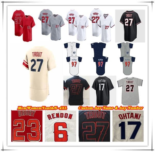 LA Angels Baseball Jersey Mike Trout Zach Neto Jo Adell Nolan Schanuel Jorge Soler Oswald Peraza Josh Lowe Yoan Moncada Logan O'Hoppe Jose Soriano Reid Detmers Frazier