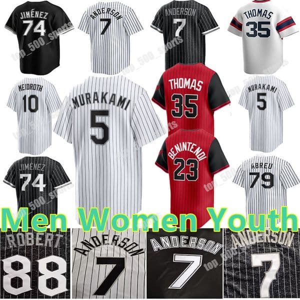 Munetaka Murakami Frank Thomas Andrew Benintendi Chase Meidroth Colson Montgomery Miguel Vargas Sox Baseball Jerseys for Men Women Youth White