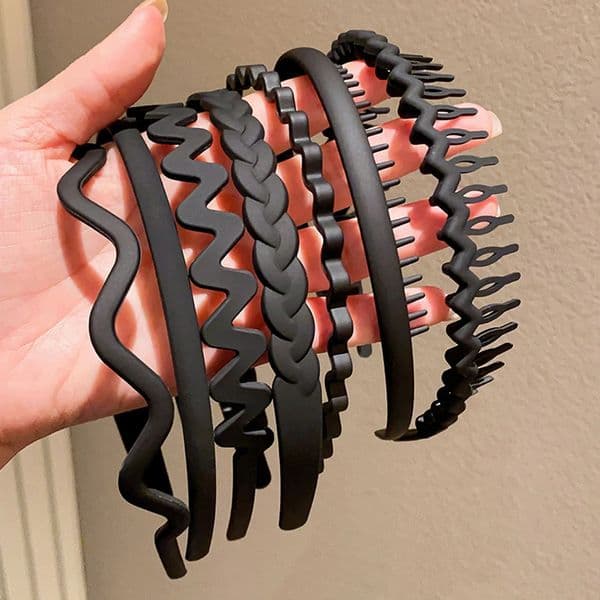 Unisex Metal Wavy Spring Hair Hoop Black Non Slip Outdoor Sports Headbands For Women Men Simple Hairband Face Washing Headdress 260506