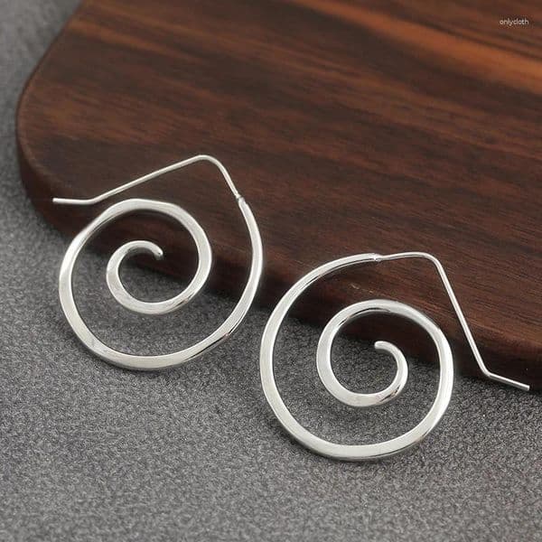 Dangle Earrings Punk Style Round Spiral Shape Women's Silver Plated Metal Wedding Party Personality Jewelry Gifts