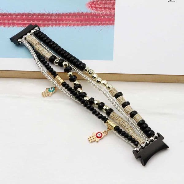Boho Bracelet for Galaxy Watch 6 Band /5 Pro 45mm Wristband Beaded for Galaxy Watch 5 40mm 44mm/ Watch 4 Classic No GapJ260514