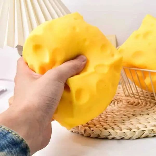 Jumbo Stress Big Cheese Cube Squishy Soft Shapeable Squeeze Ball Non-Bounce Fidget Toy ASMR Sensory Anti-Stress Gift H2603133Decompression Toy