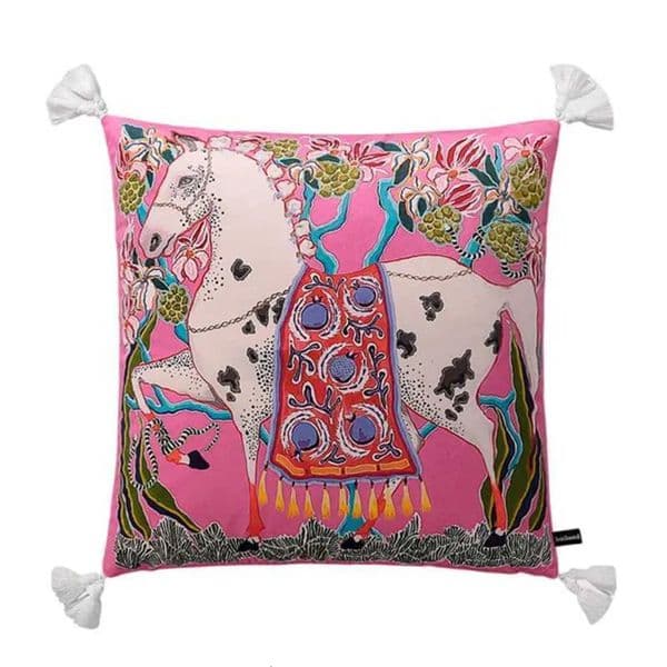 2026 Room Luxury Designer Decor Soft Velvet Cushion Cover Horse Print Flower perfume Square Case cologne Shell Home Sofa Bed Couch Decoration Pink Vintage 10 Fr