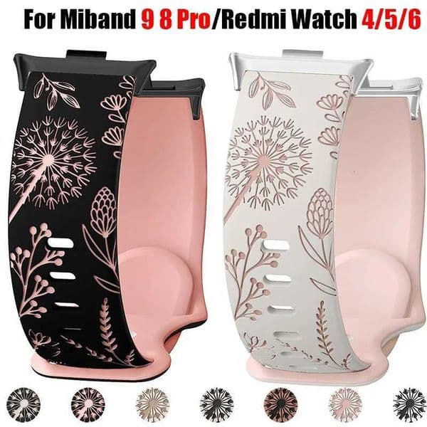 Silicone Strap For Mi Band 9 Pro/8 Pro Two-Tone Dandelion Wristband Bracelet For Redmi Watch 4/5/6 Replacement BeltJ260514