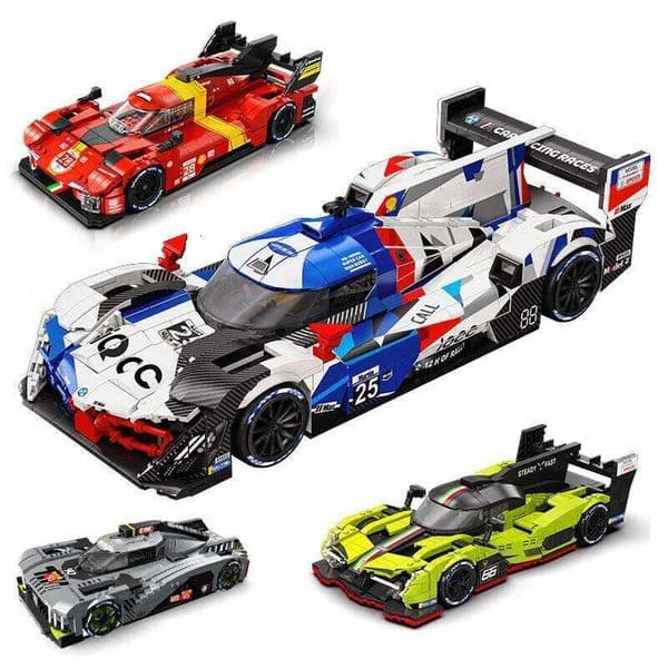 Eikee MOC City Flame Racing Car Model Building Blocks 16 Grids Sports Vehicle Bricks Toy for Kids Festival Gift 26L0514