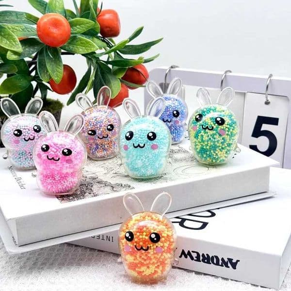 2PCS Squishy Bunny Stress Relief Toys Colorful Rabbit Fidget Toys for Kids Girls Easter Basket Stuffers Soft Soothing Balls C260514