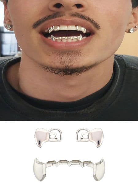 A Set Of Fashionable Dental Ornaments Featuring Single-Sided Hollowed-Out Canines/Lower Canines And Hip-Hop Teeth 260514