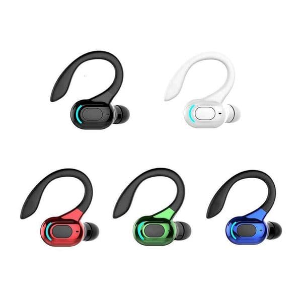Wireless Bluetooth-compatible Earphone Single Ear-hook Earbud Handsfree Stereo Music Headset with Microphone W260514