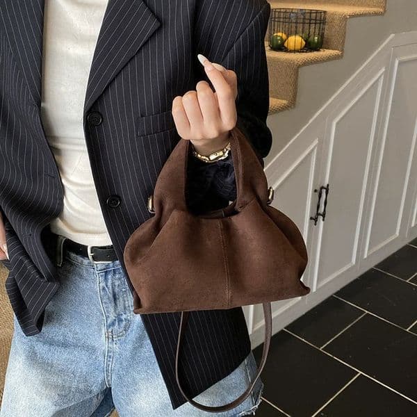 French Cloud Dumpling Bags n Frosted Fashion Handbag Lunch Box Bag Retro Magnetic Clasp Shoulder Crossbody Bags260506