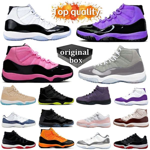 Designer 11 11s basketball shoes gamma blue cherry mid for men women high low Cement Green Snakeskin Bred Rose Gold Space Jam women mens trainers chaussure Size 36-47