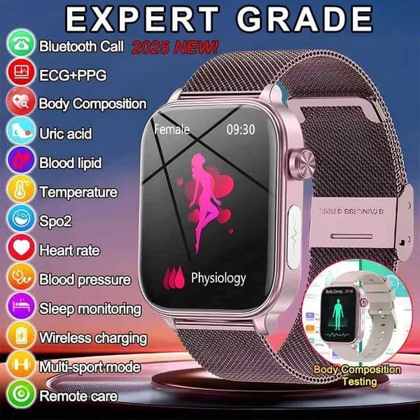 2025 New ECGPPG Monitoring Smart Watch Wen Blood pressure Blood Lipid Uric Acid Wen Menstrual Health Tracker SmartwatchesJ260514