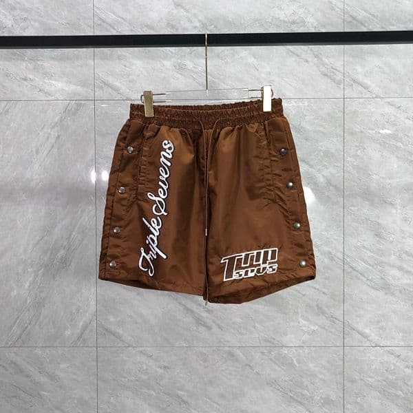 Casual Embroidered Print Button Shorts Woven Quick Dry Beach Shorts for Men Women 26ss 0514