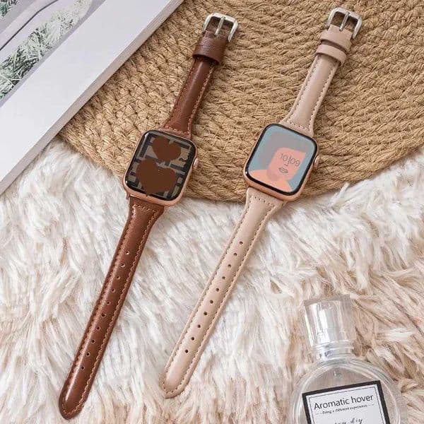Slim leather strap for Watch band ultra-2 49mm series 7 8 9 41mm/45mm 38mm/42mm Wrist bracelet iWatch SE 6 5 4 3 40mm/44mm X260514