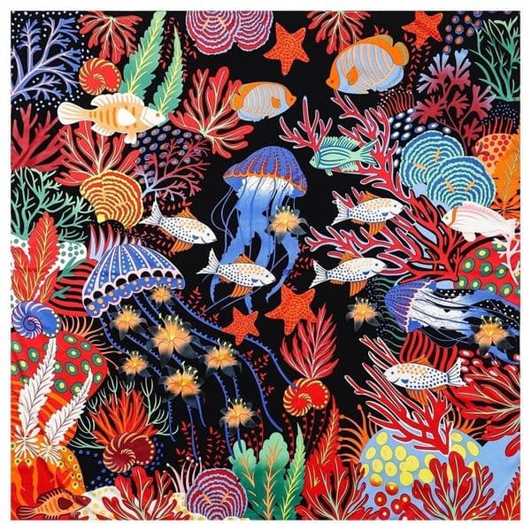 130130cm 100 Twill Silk Scarf Women Square Bandana Shawl The Underwater World Printed Scarves Female Foulard Kerchief 260513cj