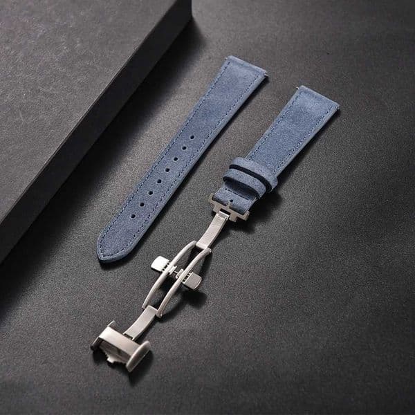JWNSPA Vintage Suede Texture Leather Watch Strap 20mm 22mm Folding Buckle Soft Cfortable Retro Wristband ReplacementJ260514
