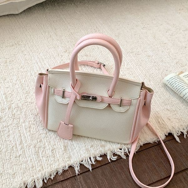 Elegant two-tone women's platinum handbag 2026 new fashion versatile crossbody bag for going out and working