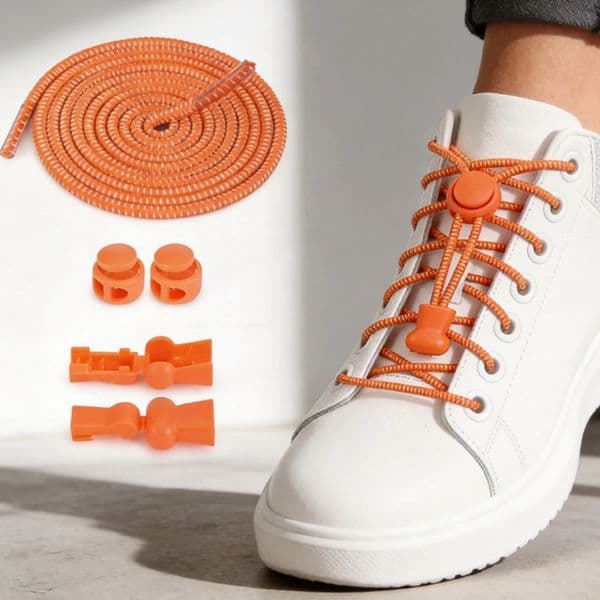Elastic Round Shoelaces for Sneakers No Tie Stretchy Shoelaces Adjustable Bungee Laces for Adult and Child Shoes
