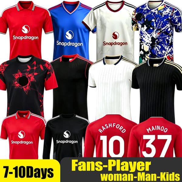 2026 2027 Manchester26 27 United stone roses B FERNANDES SESKO CUNHA MBEUMO MAINOO CASEMIRO DIOGO DALOT Soccer Jerseys Football Men shirts kids kits 4XL